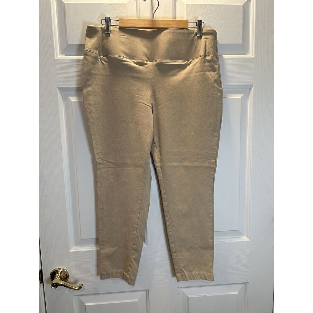 Worthington Secretly Slender Beige Pull-on Trousers Skinny Pants Sz 18P